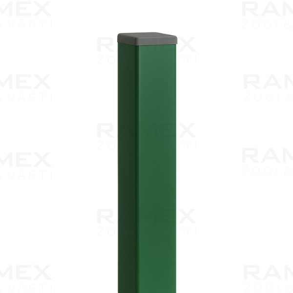 Столб для панельного забора 60x40x1,2 мм, оцинкованный + RAL6005, зеленый