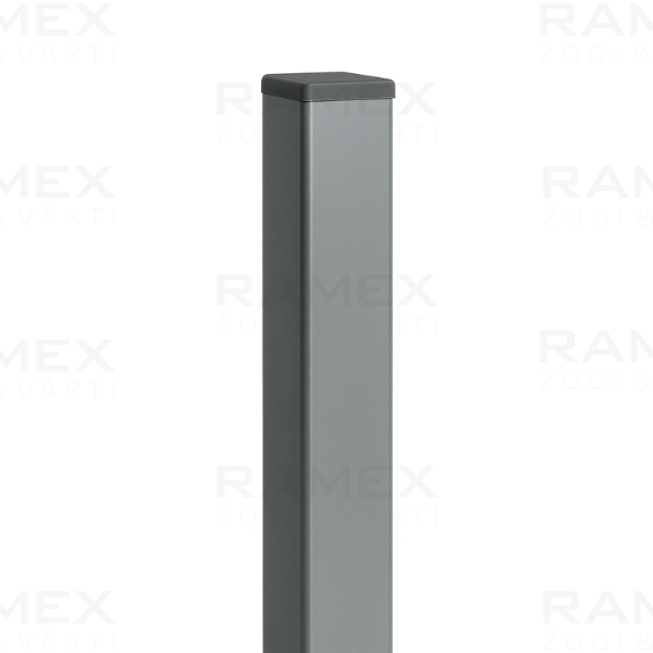 Paneļu žoga stabs 60x40x1,2mm, cinkots + RAL7016, pelēks