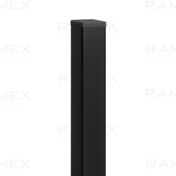 Столб для панельного забора 60x40x1,2 мм, оцинкованный + RAL9005, черный
